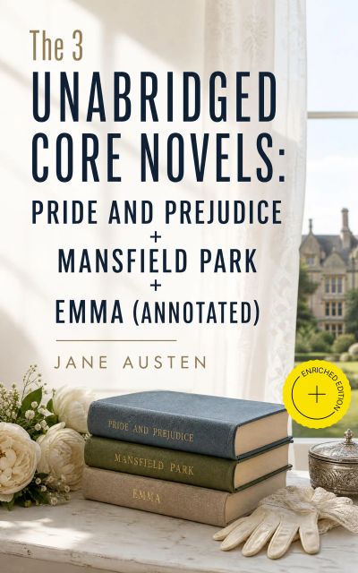 The 3 Unabridged Core Novels: Pride and Prejudice + Mansfield Park + Emma (Annotated)