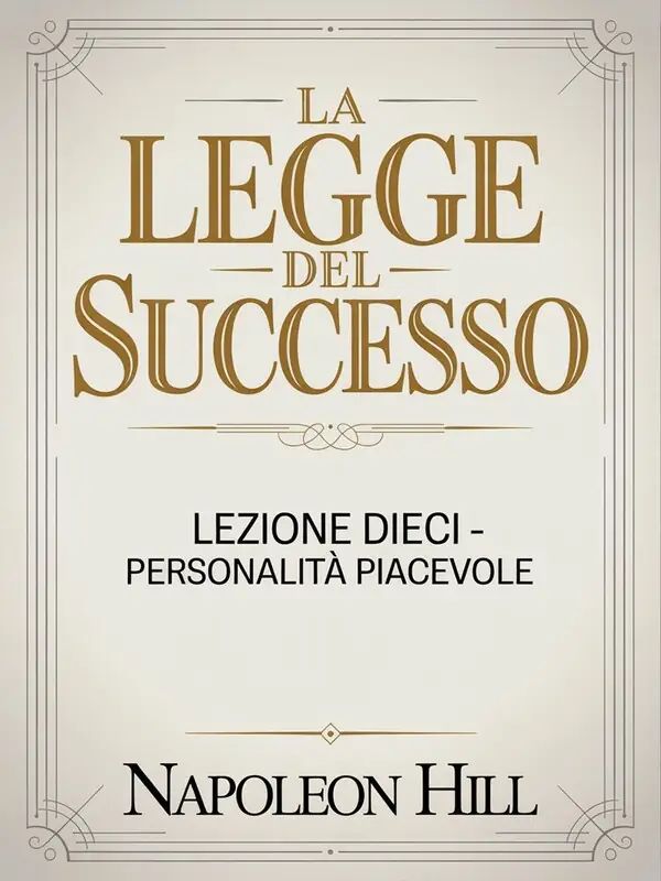 LA LEGGE DEL SUCCESSO Lezione dieci - PERSONALITÀ PIACEVOLE (tradotto)