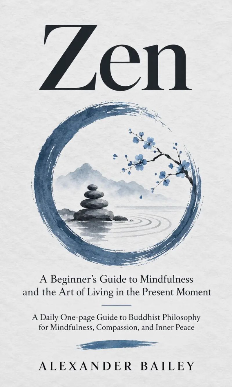 Zen: A Beginner's Guide to Mindfulness and the Art of Living in the Present Moment (A Daily One-page Guide to Buddhist Philosophy for Mindfulness, Compassion, and Inner Peace)