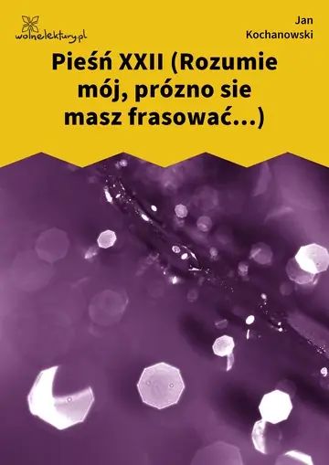 Pieśń XXII (Rozumie mój, prózno sie masz frasować...)