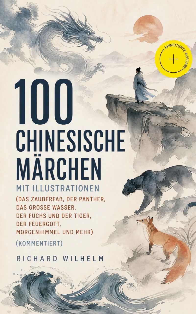 100 Chinesische Märchen mit Illustrationen (Das Zauberfaß, Der Panther, Das grosse Wasser, Der Fuchs und der Tiger, Der Feuergott, Morgenhimmel und mehr) (Kommentiert)