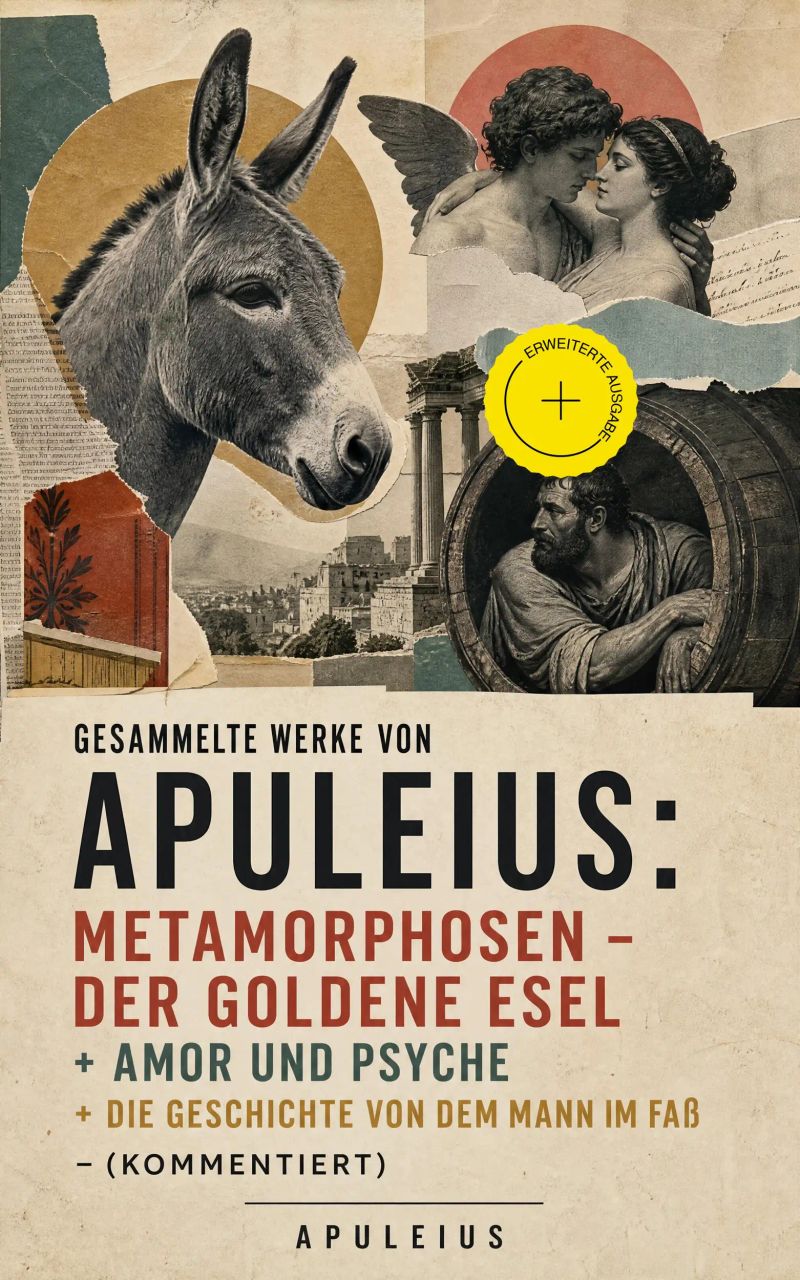 Gesammelte Werke von Apuleius: Metamorphosen - Der goldene Esel + Amor und Psyche + Die Geschichte von dem Mann im Faß - (Kommentiert)