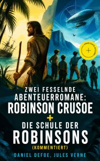 Zwei fesselnde Abenteuerromane: Robinson Crusoe + Die Schule der Robinsons (Kommentiert)