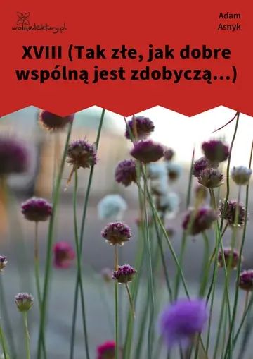 XVIII (Tak złe, jak dobre wspólną jest zdobyczą...)