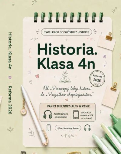 Historia. Klasa 4n. Od „Pierwszej lekcji historii” do „Początków chrześcijaństwa”.