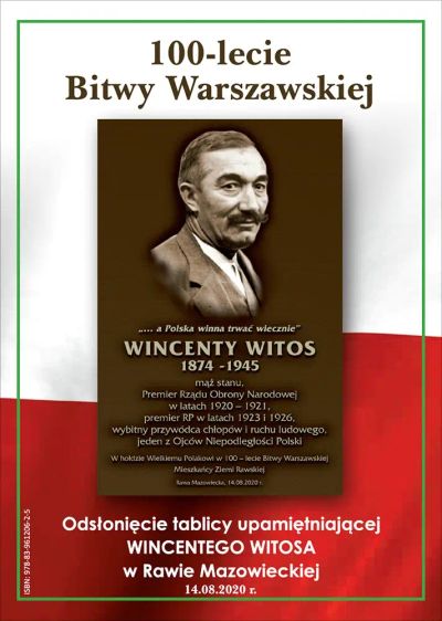 100-lecie Bitwy Warszawskiej. Odsłonięcie tablicy Wincentego Witosa w Rawie Mazowieckiej