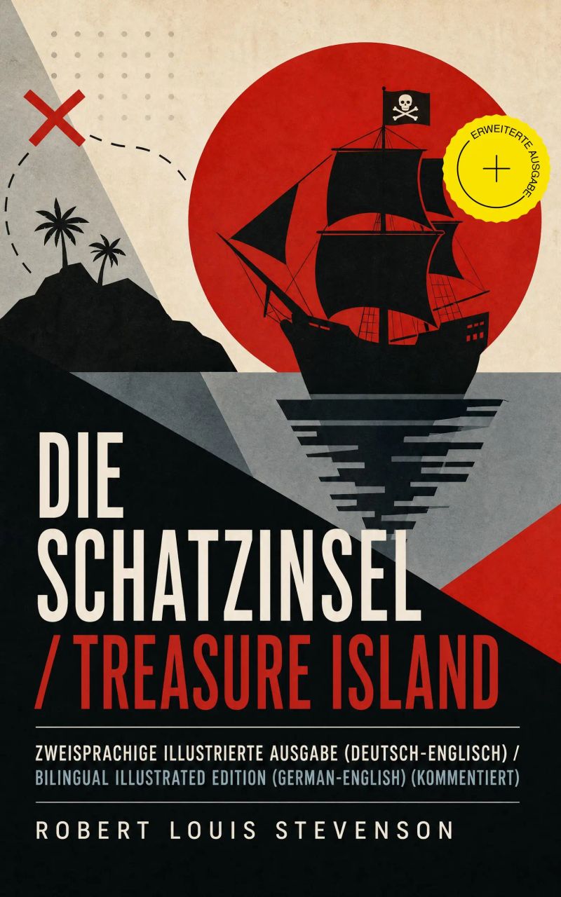 Die Schatzinsel / Treasure Island - Zweisprachige illustrierte Ausgabe (Deutsch-Englisch) / Bilingual Illustrated Edition (German-English) (Kommentiert)