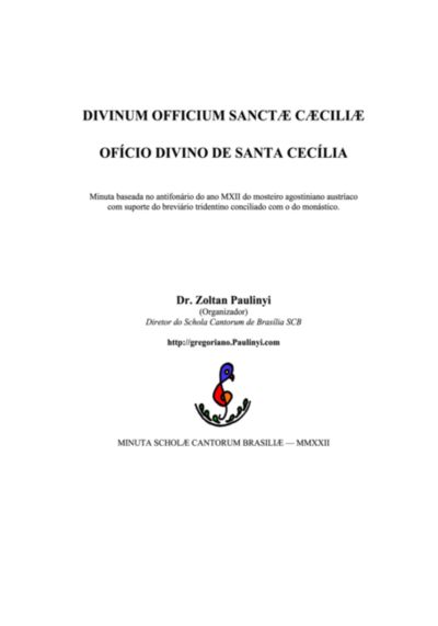 Ofício Divino De Santa Cecília (divinum Officium Sanctae Caeciliae)