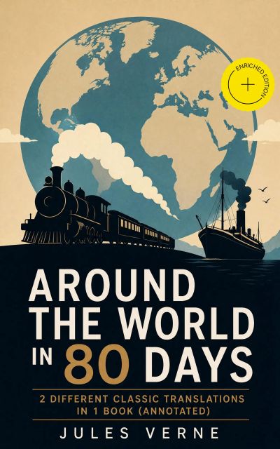 Around the World in 80 Days: 2 Different Classic Translations in 1 Book (Annotated)