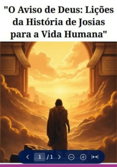 "o Aviso De Deus: Lições  Da História De Josias  Para A Vida Humana"