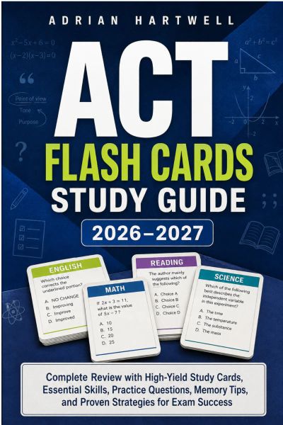 ACT FLASH CARDS STUDY GUIDE 2026/2027