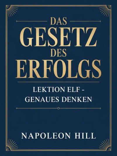 DAS GESETZ DES ERFOLGS Lektion Elf – GENAUES DENKEN (übersetzt)