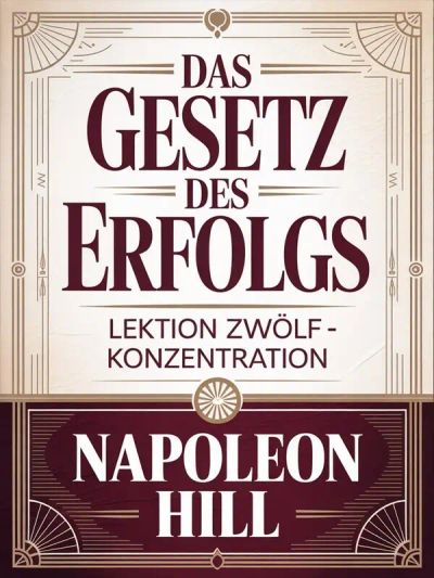 DAS GESETZ DES ERFOLGS Lektion zwölf  – KONZENTRATION (übersetzt)