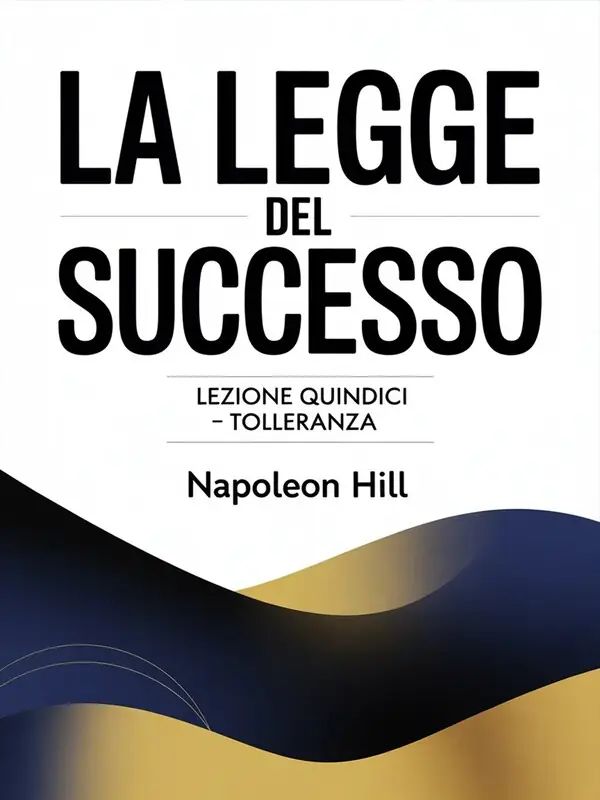 LA LEGGE DEL SUCCESSO Lezione quindici – TOLLERANZA (tradotto)