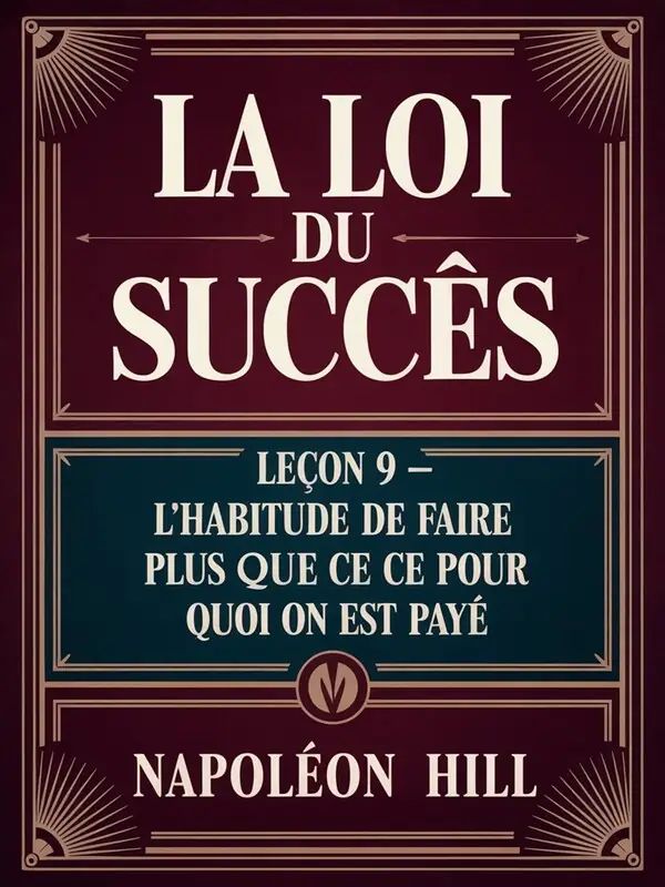 LA LOI DU SUCCÈS Leçon 9 - L'HABITUDE DE FAIRE PLUS QUE CE POUR QUOI ON EST PAYÉ (traduit)