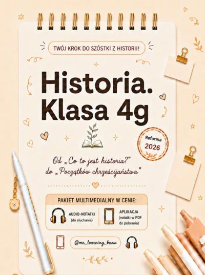 Historia. Klasa 4w. Od „Czym jest historia?” do „Rozwój chrześcijaństwa i zmierzch starożytności”.
