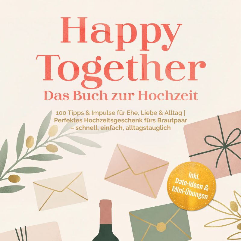 Happy Together – Das Buch zur Hochzeit: 100 Tipps & Impulse für Ehe, Liebe & Alltag | Perfektes Hochzeitsgeschenk fürs Brautpaar – schnell, einfach, alltagstauglich – inkl. Date-Ideen & Mini-Übungen