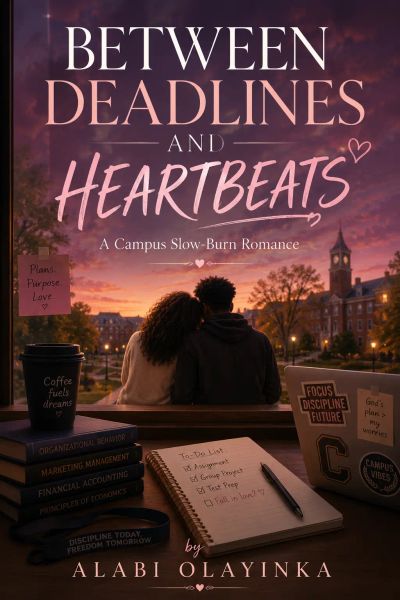 BETWEEN DEADLINES AND HEARTBEATS A Campus Slow-Burn Romance by Alabi Olayinka