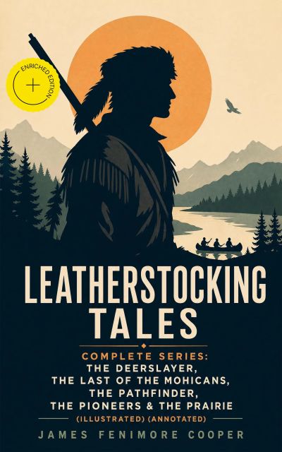 LEATHERSTOCKING TALES – Complete Series: The Deerslayer, The Last of the Mohicans, The Pathfinder, The Pioneers & The Prairie (Illustrated) (Annotated)