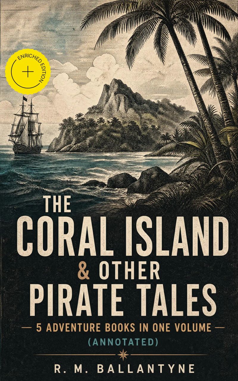 THE CORAL ISLAND & OTHER PIRATE TALES – 5 Adventure Books in One Volume (Annotated)