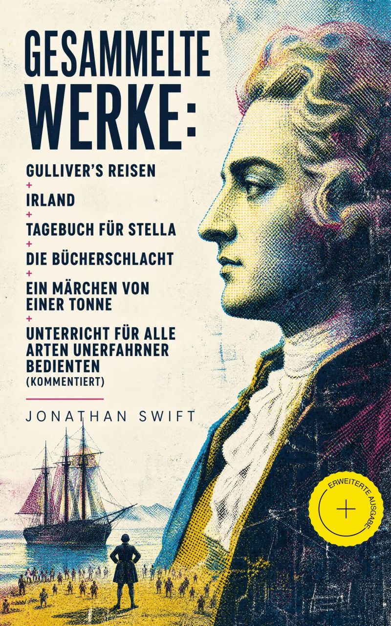 Gesammelte Werke: Gulliver's Reisen + Irland + Tagebuch für Stella + Die Bücherschlacht + Ein Märchen von einer Tonne + Unterricht für alle Arten unerfahrner Bedienten (Kommentiert)