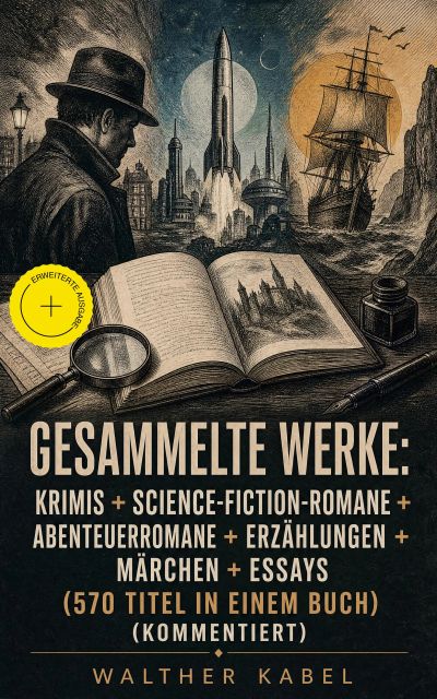 Gesammelte Werke: Krimis + Science-Fiction-Romane + Abenteuerromane + Erzählungen + Märchen + Essays (570 Titel in einem Buch) (Kommentiert)