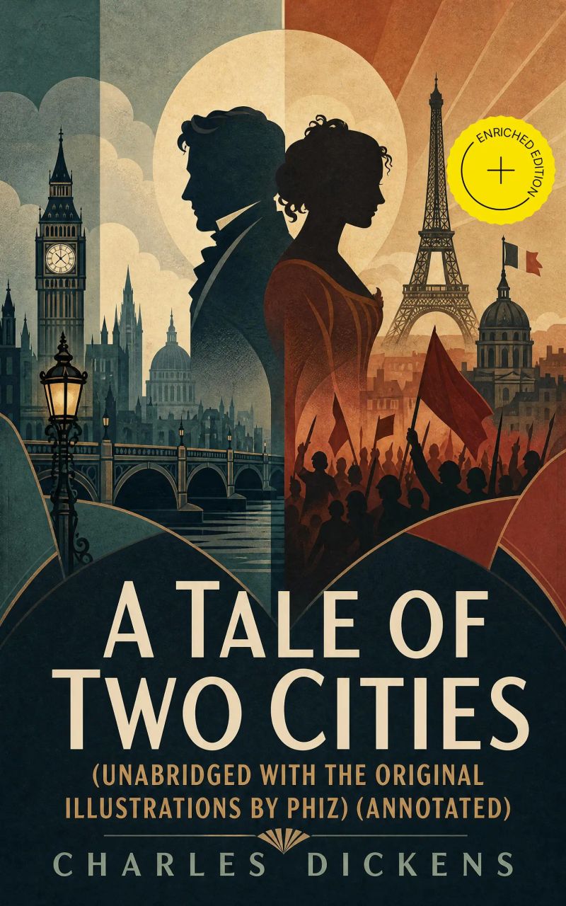 A Tale of Two Cities (Unabridged with the original illustrations by Phiz) (Annotated)
