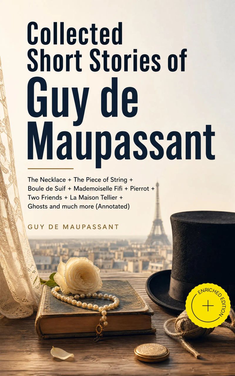 Collected Short Stories of Guy de Maupassant: The Necklace + The Piece of String + Boule de Suif + Mademoiselle Fifi + Pierrot + Two Friends + La Maison Tellier + Ghosts and much more (Annotated)